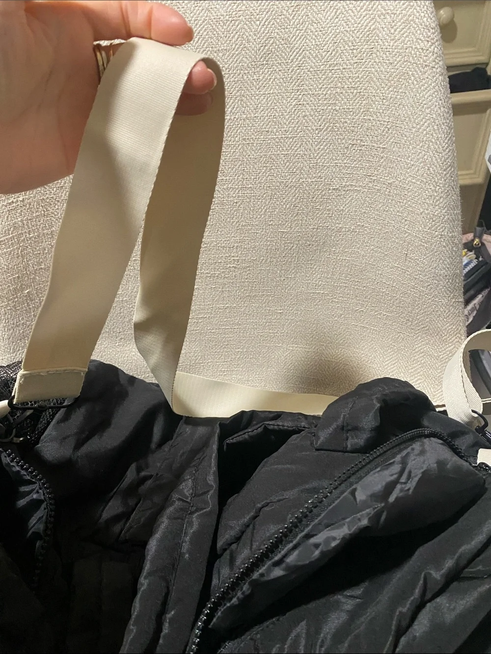 Black Nylon overnight Tote Bag
